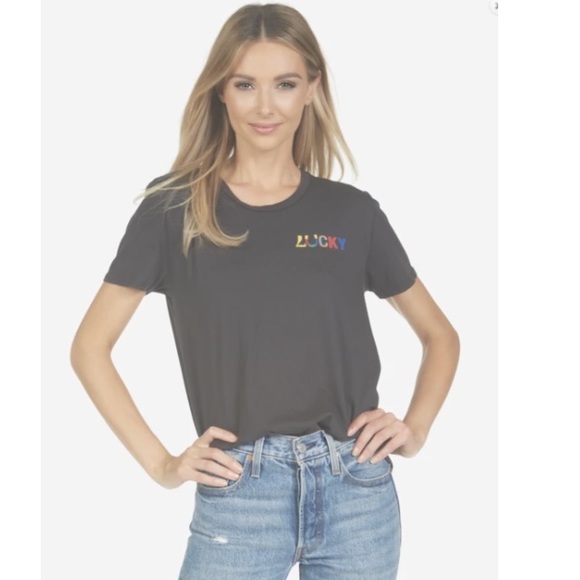 Lauren Moshi Lucky Happy Face printed tee - Picture 3 of 7